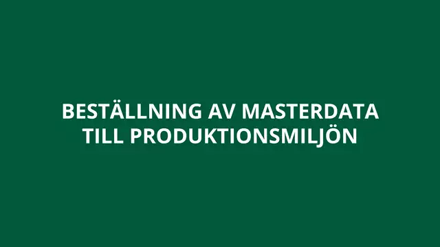 Beställningar av masterdata
