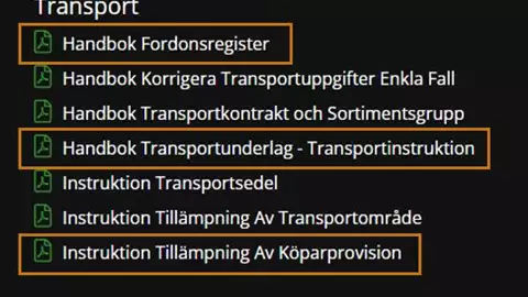 Uppdaterad användardokumentation Transport