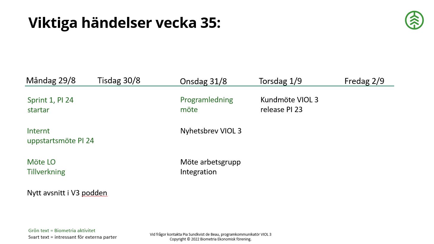 Programkalender v35 + 36 2022