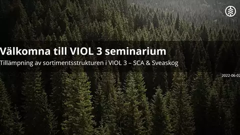Film och material från VIOL 3 seminarie fem: Tillämpning av Sortimentstruktur